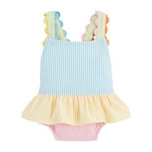 Girls' Seersucker Ric Rac Swimsuit