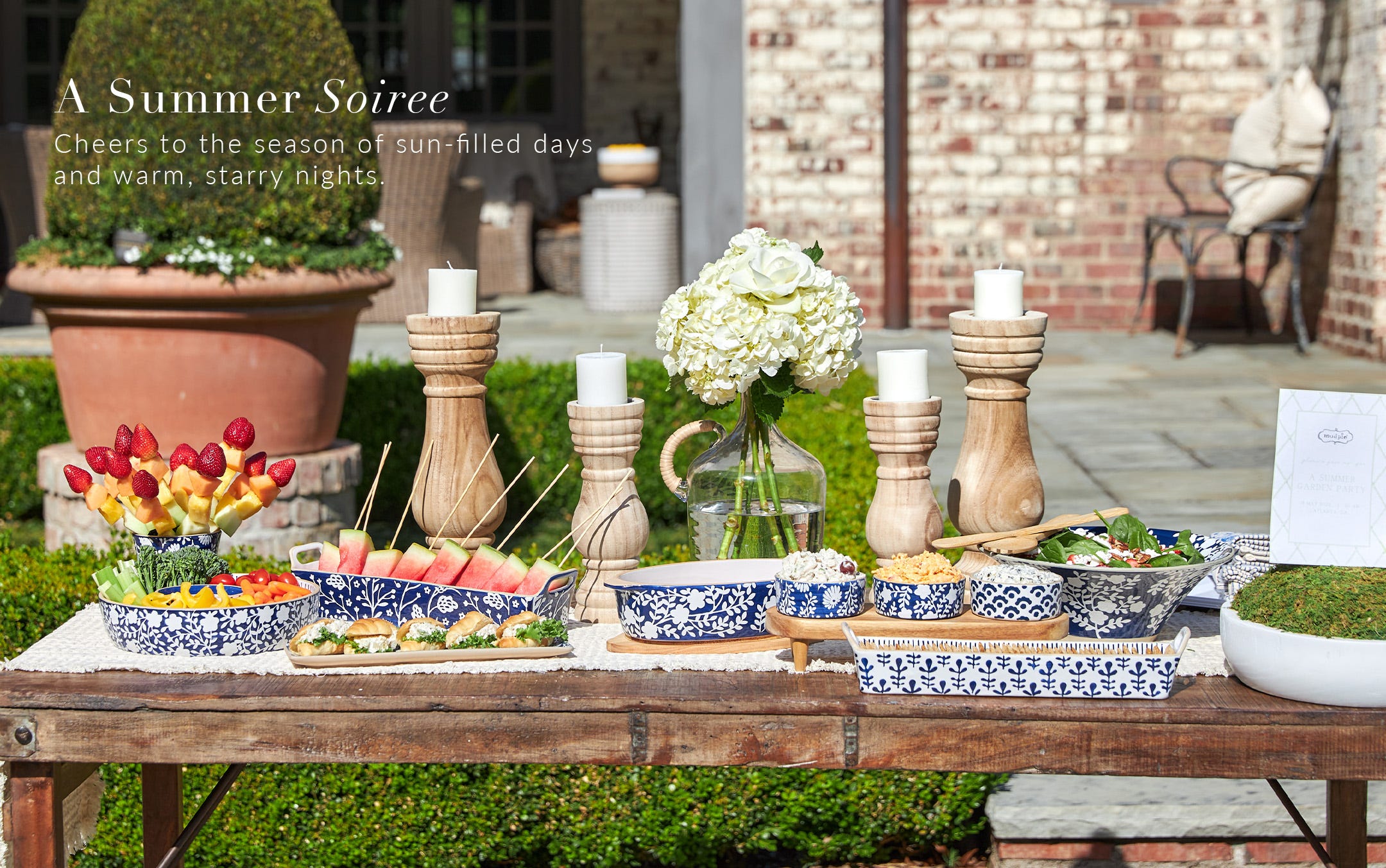 host a summer soiree with mud pie