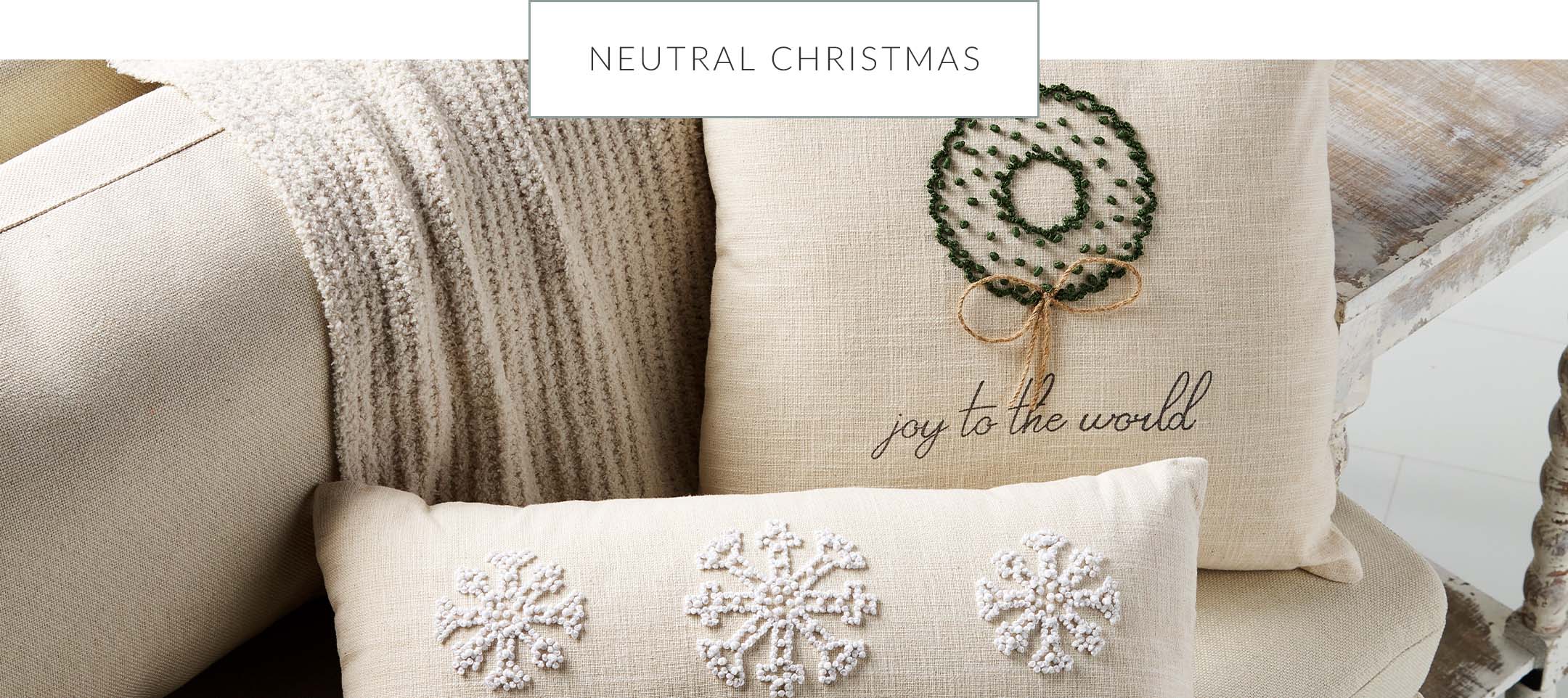 shop neutral christmas pillows